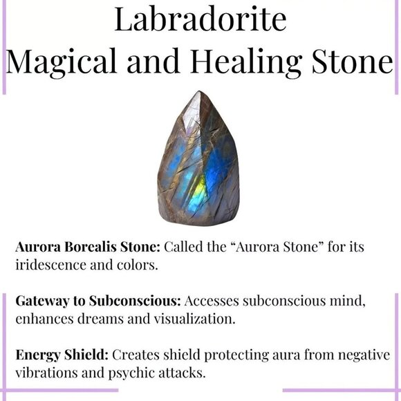 Purple Fire Labradorite Heart Pendant – Copper Wire Wrapped Necklace | Handmade - Picture 15 of 15